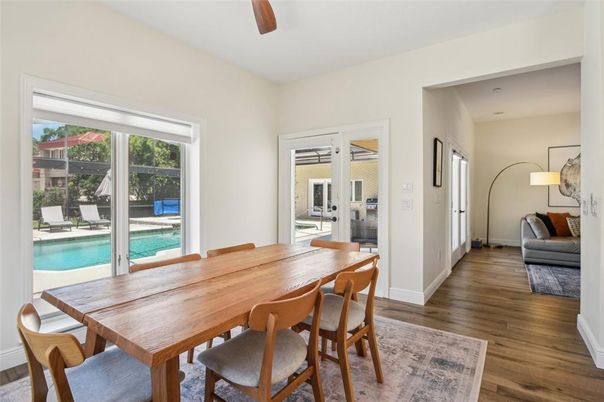 Dining room, Interior, Wood Texture Flooring