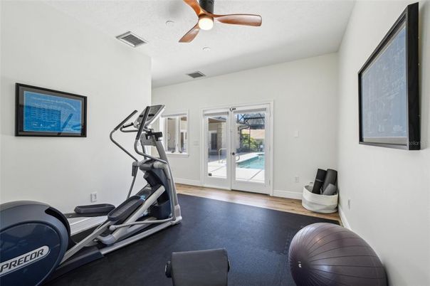 Fitness Equipment, Interior, Wood Texture Flooring