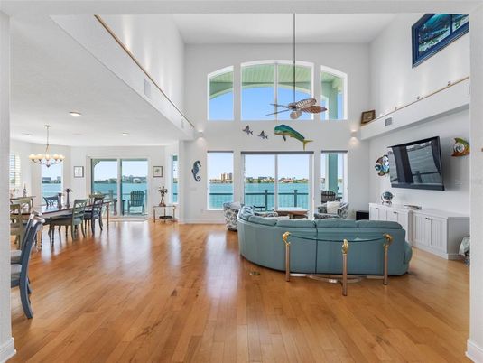 Chandelier, Dining room, Interior, Living room, Water, Wood Texture Flooring