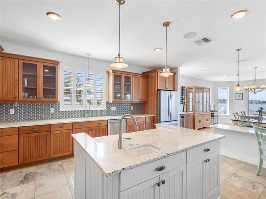 Interior, Kitchen, Pendant Lights, Recessed Lighting, Stainless Steel Appliances, Water