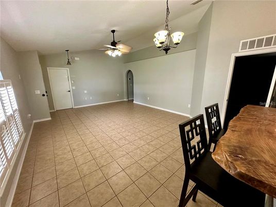 Dining room, Empty room, Interior, Pendant Lights