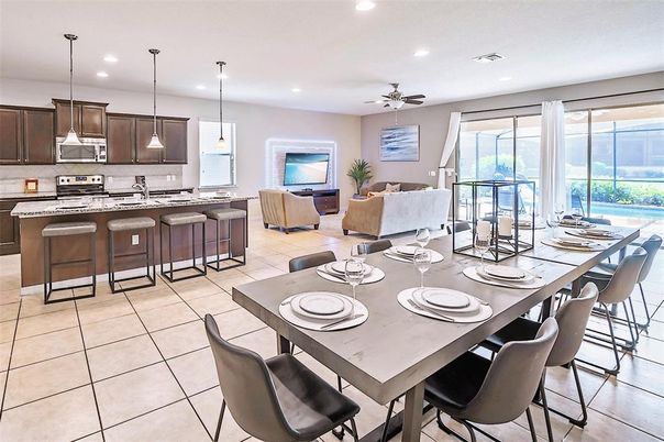 Dining room, Interior, Kitchen, Living room, Pendant Lights, Recessed Lighting