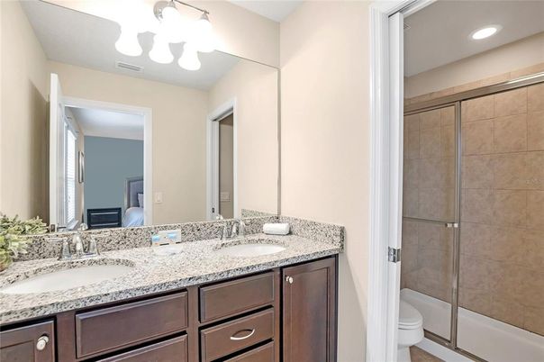 Bathroom, Dual Sink Vanities, Interior, Recessed Lighting