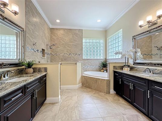 Bathroom, Dual Sink Vanities, Interior, Recessed Lighting