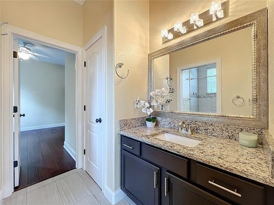 Bathroom, Dual Sink Vanities, Interior, Wood Texture Flooring