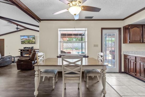 Dining room, Interior, Wood Texture Flooring