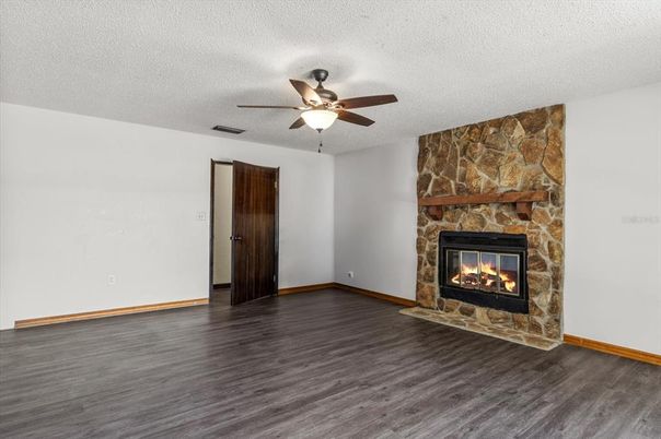 Empty room, Fireplace, Interior, Wood Texture Flooring