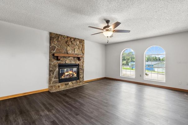 Empty room, Fireplace, Interior, Wood Texture Flooring