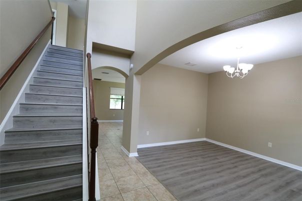 Chandelier, Empty room, Interior, Wood Texture Flooring
