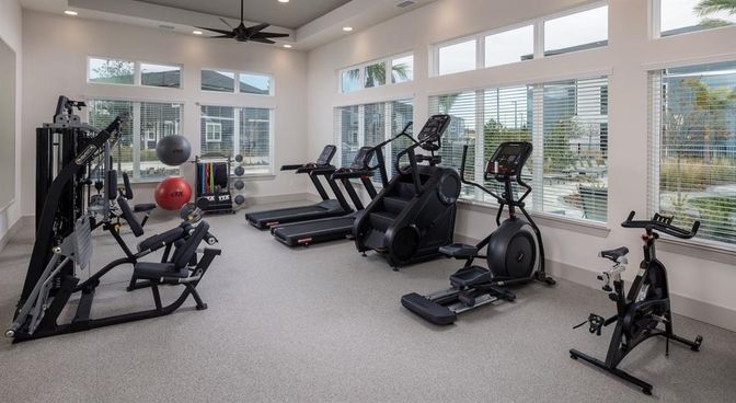 Fitness Equipment, Gym, Interior, Recessed Lighting