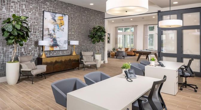 Billiard Table, Game Room, Home Office, Interior, Pendant Lights, Recessed Lighting, Wood Texture Flooring