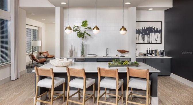 Interior, Pendant Lights, Recessed Lighting, Wood Texture Flooring