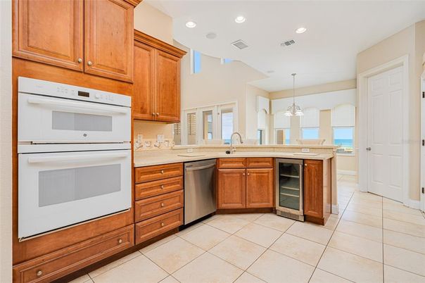 Interior, Kitchen, Pendant Lights, Recessed Lighting, Stainless Steel Appliances, Water