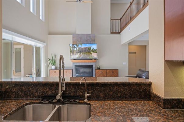 Dining room, Interior, Pendant Lights, Recessed Lighting, Wood Texture Flooring
