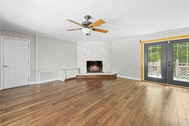 Empty room, Fireplace, Interior, Wood Texture Flooring