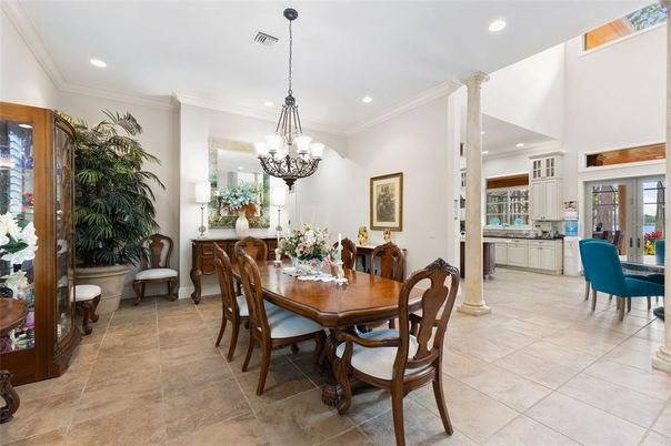 Chandelier, Dining room, Interior, Recessed Lighting