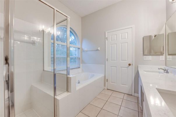 Bathroom, Dual Sink Vanities, Glass Shower, Interior