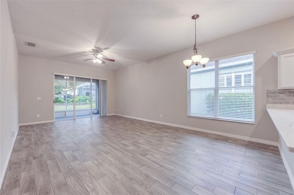Chandelier, Empty room, Interior, Wood Texture Flooring