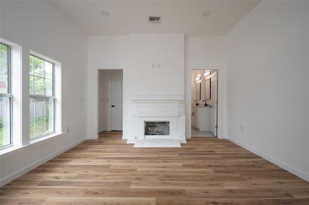 Empty room, Fireplace, Interior, Wood Texture Flooring