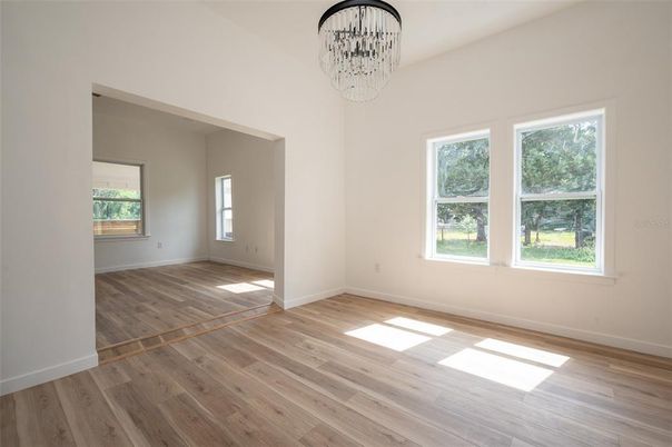 Chandelier, Empty room, Interior, Wood Texture Flooring