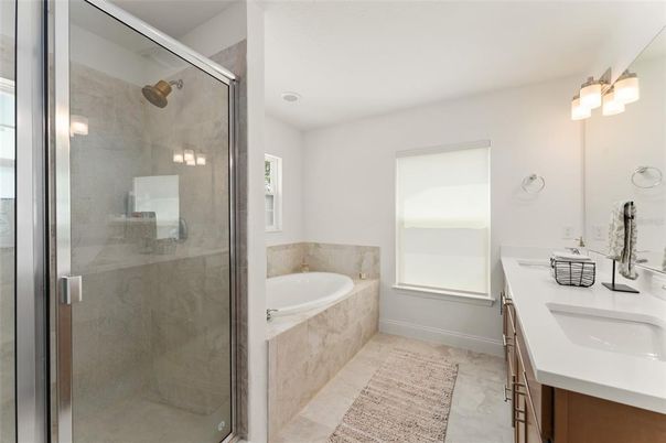 Bathroom, Dual Sink Vanities, Glass Shower, Interior