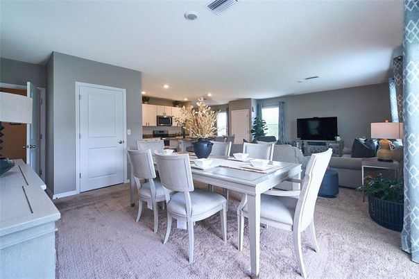 Dining room, Interior, Kitchen, Living room, Recessed Lighting, Stainless Steel Appliances