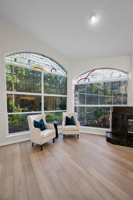 Fireplace, Interior, Recessed Lighting, Wood Texture Flooring