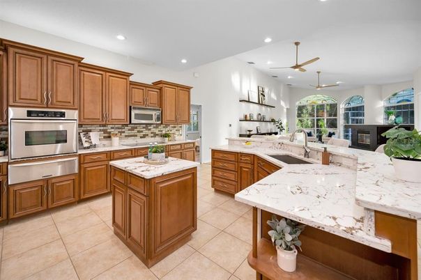 Interior, Kitchen, Pendant Lights, Recessed Lighting, Stainless Steel Appliances