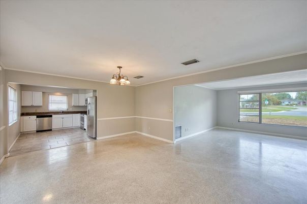 Chandelier, Empty room, Interior, Kitchen, Pendant Lights