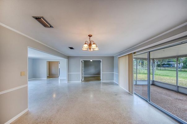 Chandelier, Empty room, Interior