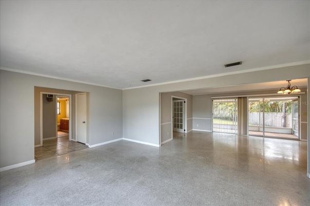 Chandelier, Empty room, Interior