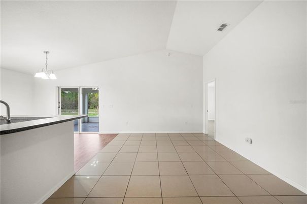 Empty room, Interior, Kitchen, Pendant Lights