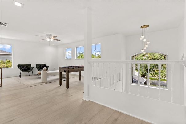 Game Room, Interior, Pendant Lights, Recessed Lighting, Wood Texture Flooring