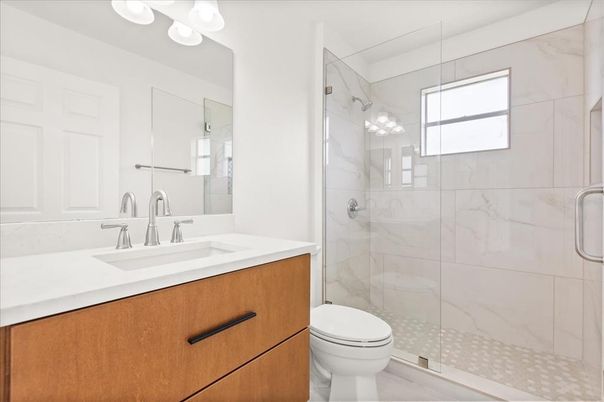 Bathroom, Glass Shower, Interior, Marble Walls