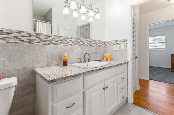 Bathroom, Dual Sink Vanities, Interior, Wood Texture Flooring