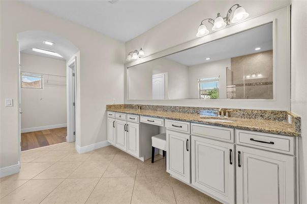 Bathroom, Dual Sink Vanities, Interior, Wood Texture Flooring