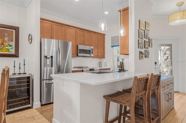 Interior, Kitchen, Pendant Lights, Recessed Lighting, Stainless Steel Appliances