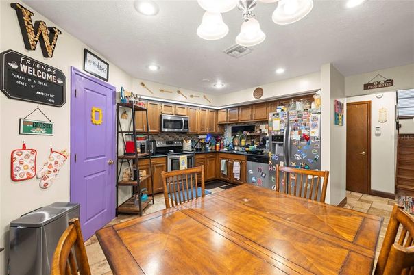 Dining room, Interior, Kitchen, Recessed Lighting