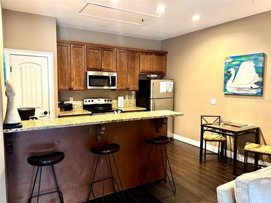 Interior, Kitchen, Recessed Lighting, Wood Texture Flooring