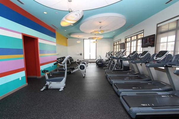 Fitness Equipment, Gym, Interior, Recessed Lighting