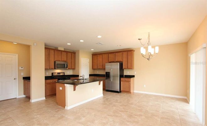 Chandelier, Interior, Kitchen, Pendant Lights, Recessed Lighting, Stainless Steel Appliances