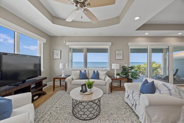 Interior, Living room, Recessed Lighting, Water, Wood Texture Flooring