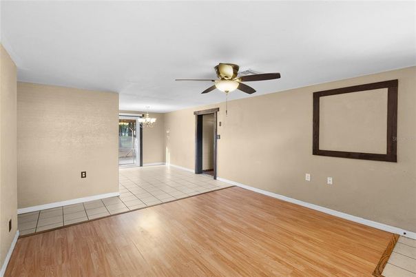 Chandelier, Empty room, Interior, Wood Texture Flooring