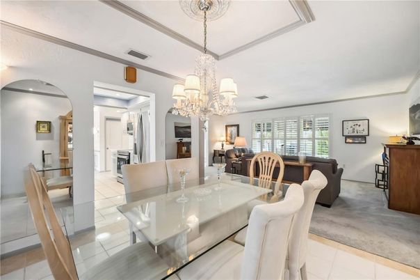 Chandelier, Dining room, Interior, Recessed Lighting