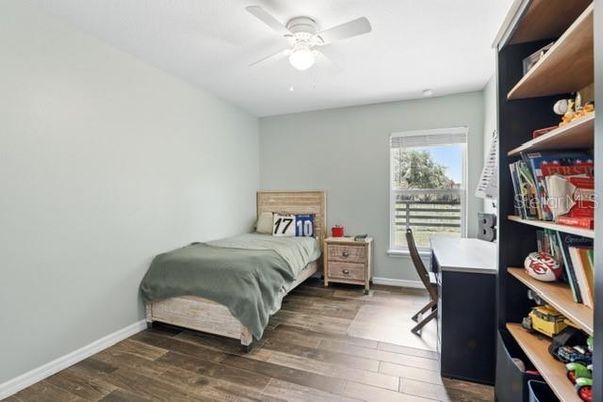 Bedroom, Home Office, Interior, Recessed Lighting, Wood Texture Flooring