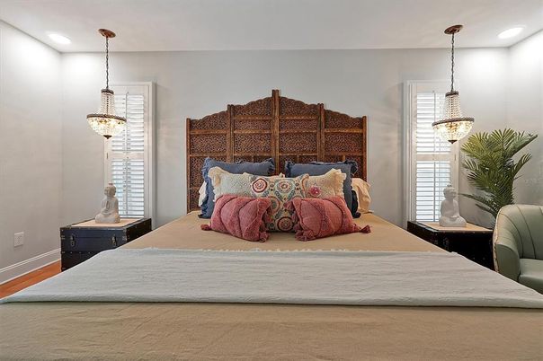 Bedroom, Interior, Pendant Lights, Recessed Lighting