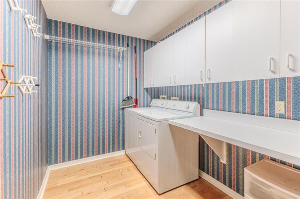 Interior, Washer, Wood Texture Flooring