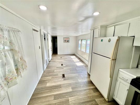 Interior, Kitchen, Recessed Lighting, Wood Texture Flooring