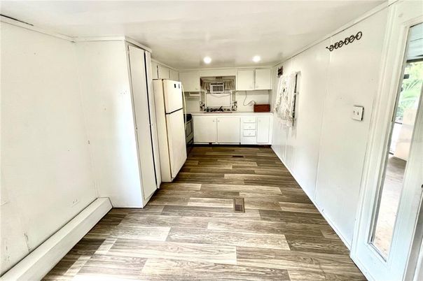 Interior, Kitchen, Recessed Lighting, Wood Texture Flooring