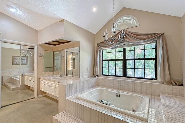Bathroom, Interior, Recessed Lighting, Tile Countertops